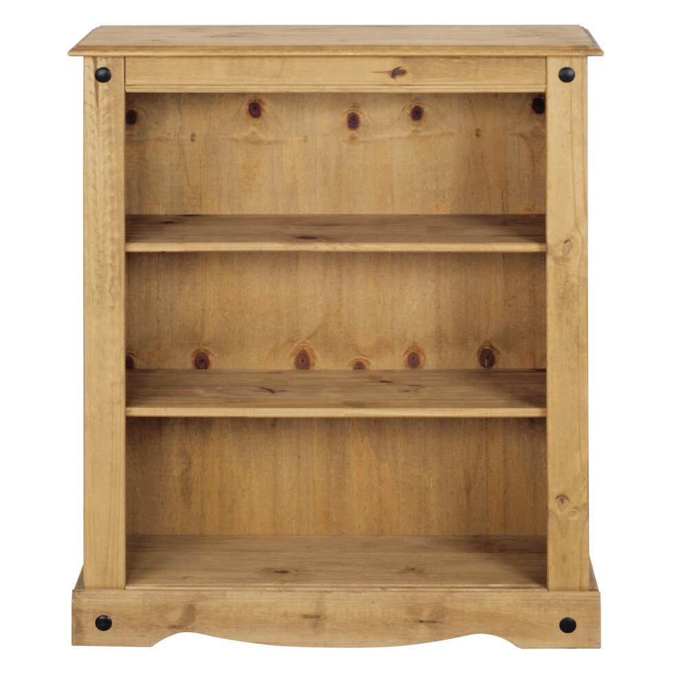 Corona Small Pine Bookcase 3 Book Shelves Mexican Solid Wood