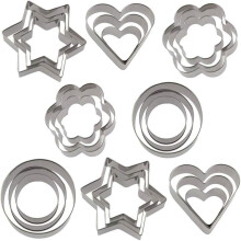 Stainless Steel Cookie Cutters Set, Fantastic Cake DIY Decorating Kit for Birthday Party Wedding, Assorted Sizes