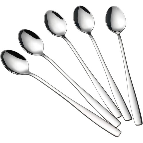 Stainless Steel Long Handle Ice Tea Spoons, 6 Pieces