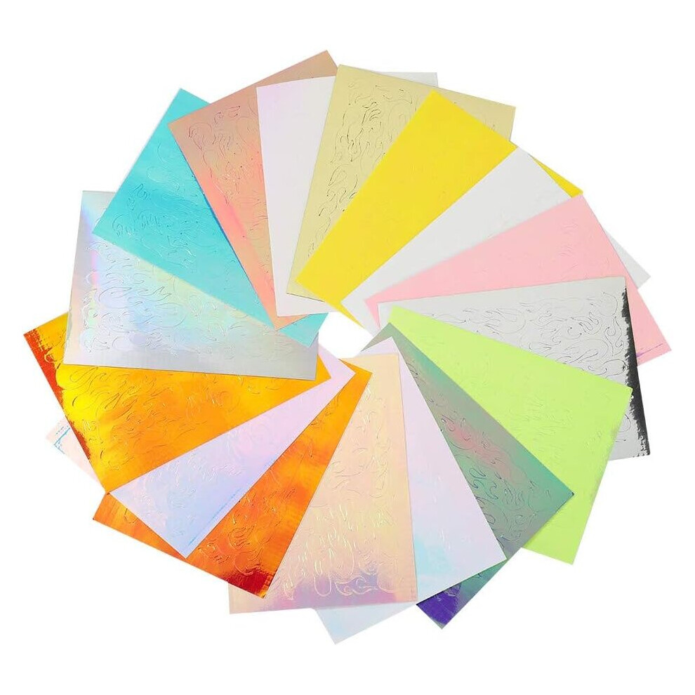 Ifsecond 16 Pieces Flame Nail Stickers Fire Nail Art Decal Mixed Color Self Adhesive Reflective Nail Art Foils For Girls Women Ladies Diy Manicure Decoration
