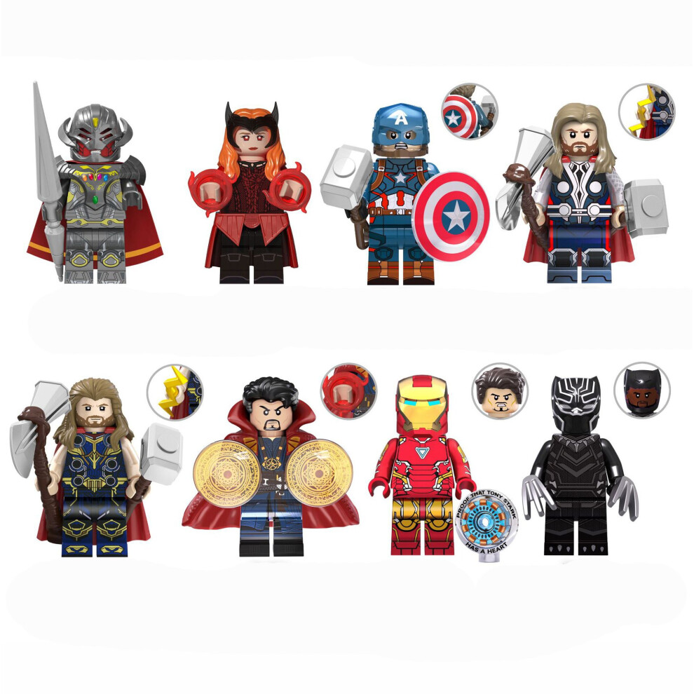 8Pcs/set Marvel Avengers Super Hero Mini Figures Toys For Kids Fits Lego