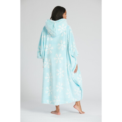 Loungeable Ice Blue Snowflake Fleece Oversize Poncho 2