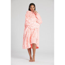 Loungeable Pink Fluro Stars Plush Fleece Oversized Hoody