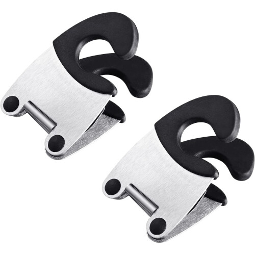 2 Pack Pot Holder Utensil Stainless Steel Kitchen Gadgets (Black) 1