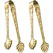 2 Pack Flower Ice Tongs Stainless Steel Kitchen Tongs Non-Slip Cooking Utensils