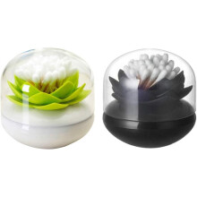 Cotton Swab Holder Cotton Swab Toothpick Holder Desktop Decoration Storage Box (Green & Black)