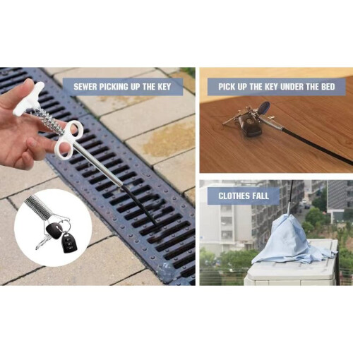 Flexible Sink Grabber Reaching Tool with 4 Paws Retractable (63") 2
