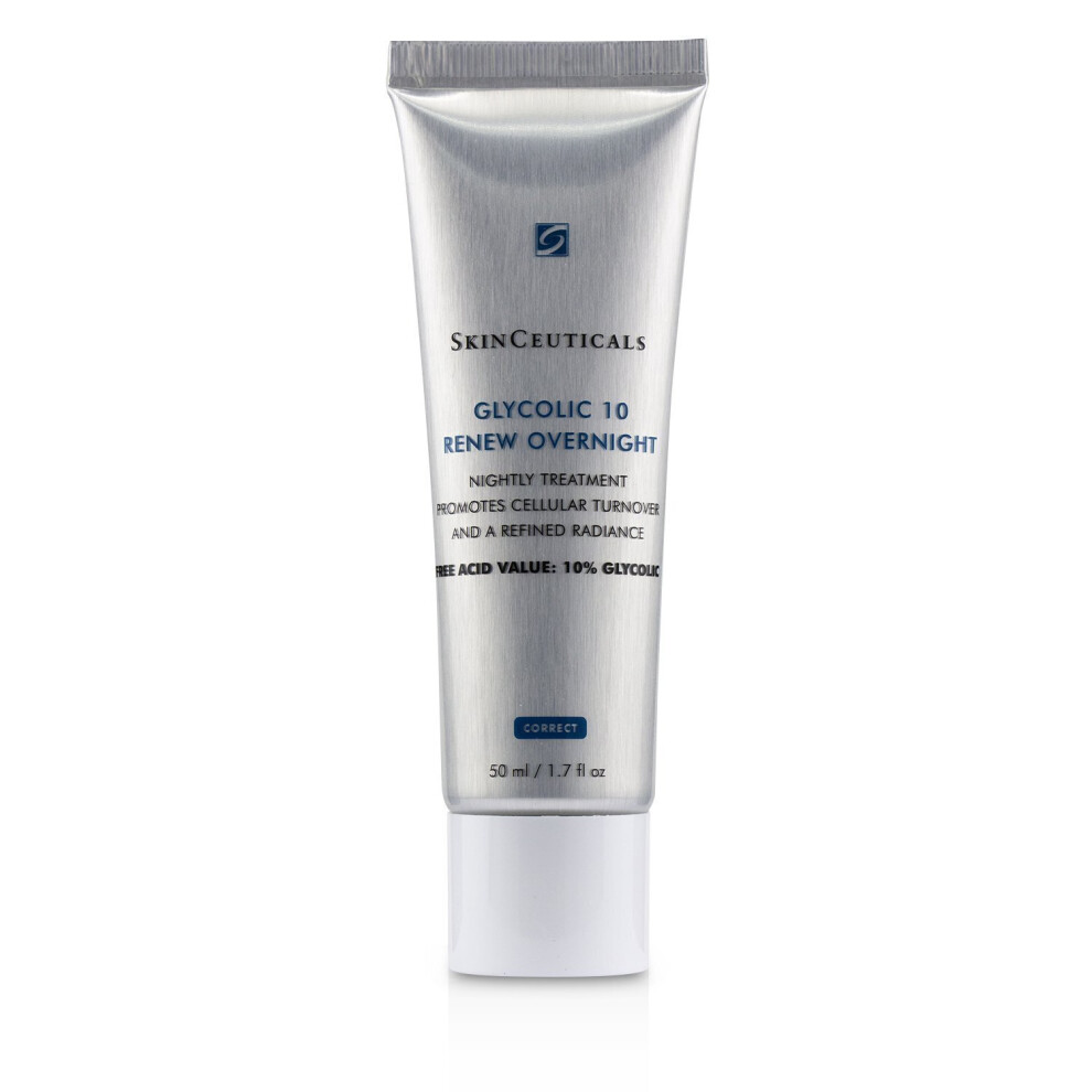 Skinceuticals Cream Glycolic 10 Renew Overnight - 50 Ml (1.7 Oz) 480926/480964, Exfoliating Night (10% Glycolic, 2% Phytic)