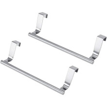 Towel Rod Multifunction Kitchen Cabinet Door Drawer Stainless Steel Towel Hanger - Set of 2 (9")