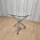 Modern Round Chrome Metal and Clear Glass Kitchen Dining Table Only 1