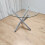 Modern Round Chrome Metal and Clear Glass Kitchen Dining Table Only 2