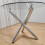 Modern Round Chrome Metal and Clear Glass Kitchen Dining Table Only 4