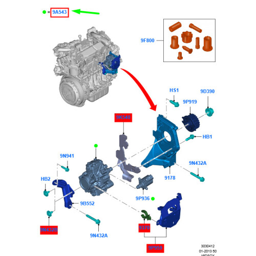 FORD MONDEO MK5 Fuel Injection Pump Assy CV6Q-9A543-AB 1926710 NEW ...