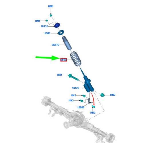 FORD RANGER T6 MK1 Rear Coil Spring 2516840 JB3C-5534-HAA NEW GENUINE ...