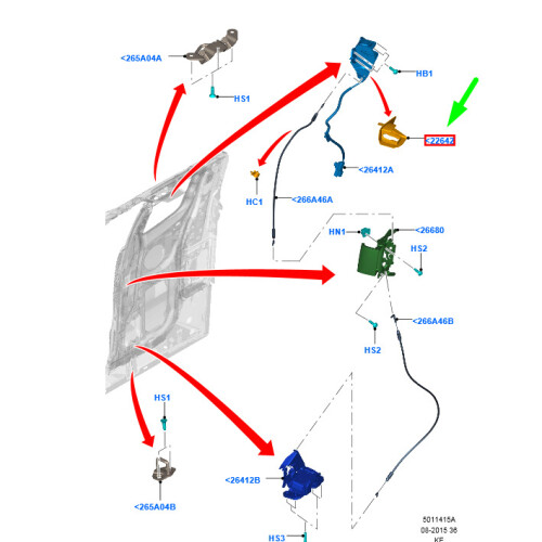 FORD RANGER T6 MK1 Rear Door Lock Left Cover 1744511 NEW GENUINE on OnBuy