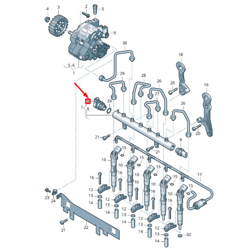 VOLKSWAGEN CRAFTER 2F MK1 Fuel Rail PressureRelief Valve 057130764N