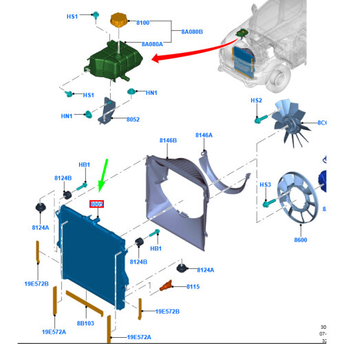 FORD RANGER T6 MK1 Coolant Radiator EB3G-8005-C2A 2117278 NEW GENUINE ...