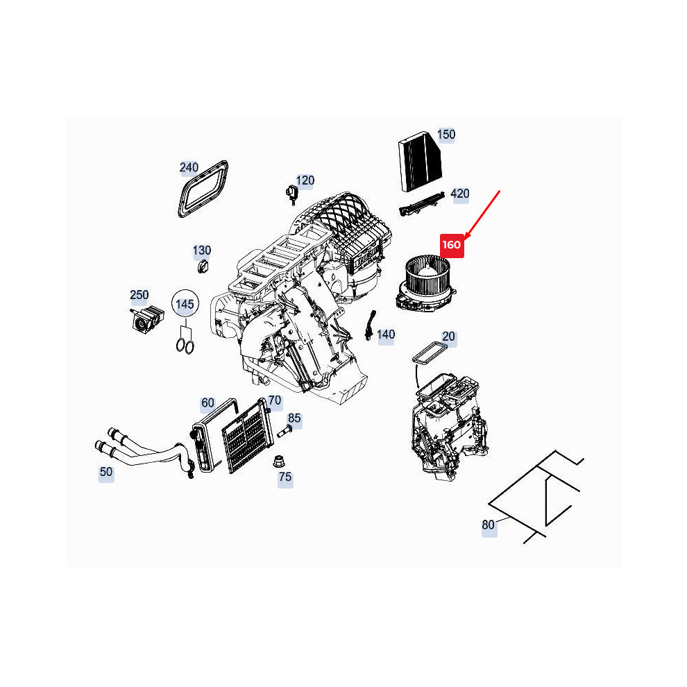 MERCEDES-BENZ GLE W167 Heater Blower Fan A0999062602 NEW GENUINE  