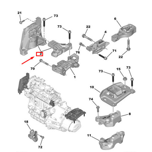 PEUGEOT 208 MK2 P21 Engine Mounting Bracket 9820297580 NEW GENUINE on OnBuy