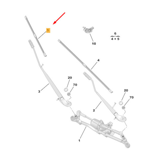 CITROËN C4 CACTUS Front Wiper Right Blade LHD 1611870480 NEW GENUINE on