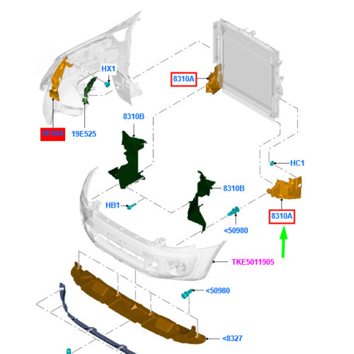 FORD RANGER T6 MK1 Radiator Left Air Deflector 1741238 NEW GENUINE on OnBuy