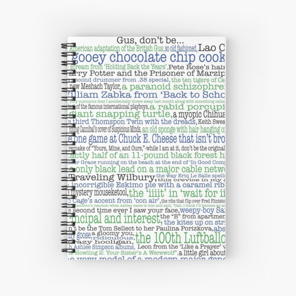 Spiral Notebook Psych Gus don't be... complete list for Psych fans A5 120 Pages-image-OPC-PBVTVPV-NEW