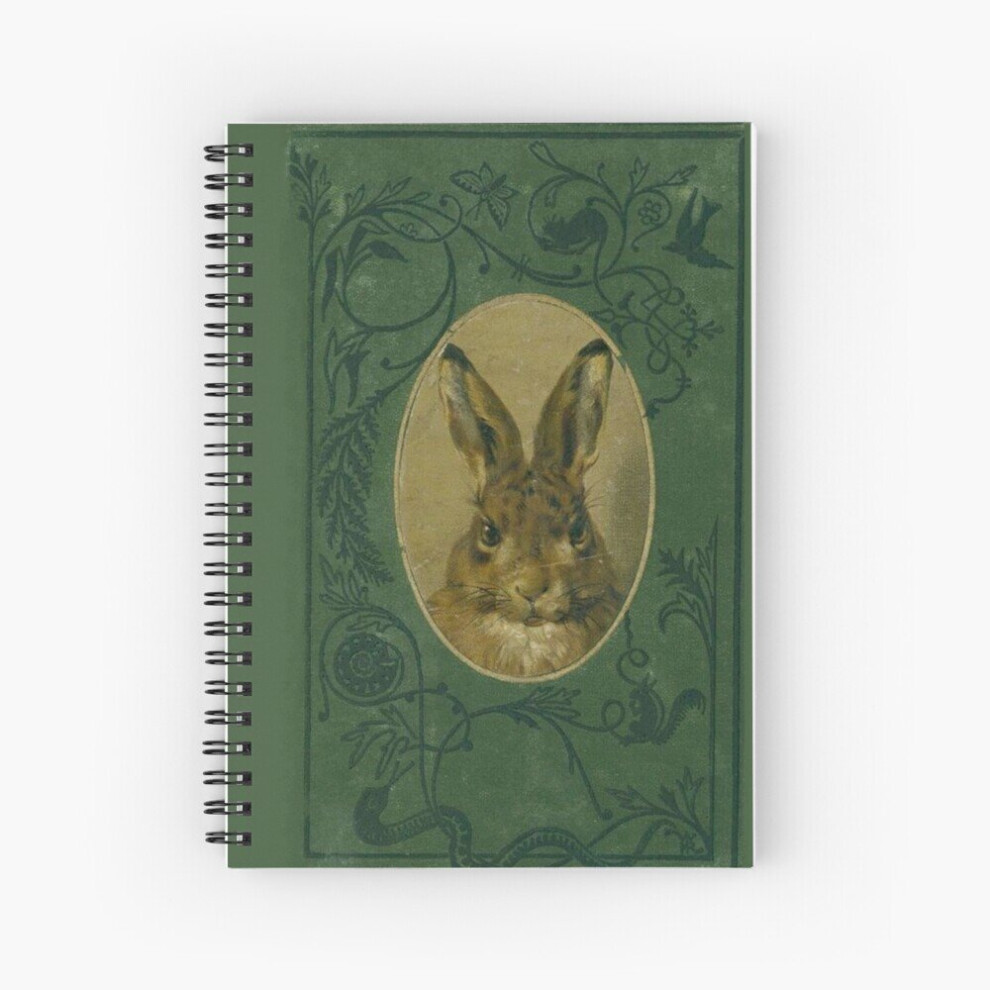 Spiral Notebook Vintage Bunny Rabbit on Green A5 120 Pages-image-OPC-PBVTVX7-NEW