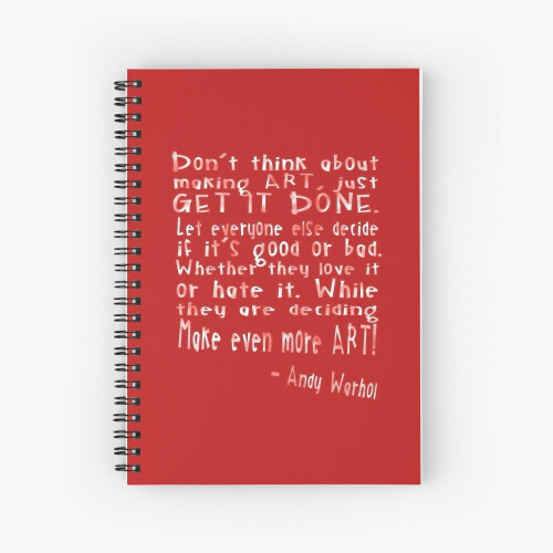 Spiral Notebook Create Art - Andy Warhol Quote A5 120 Pages