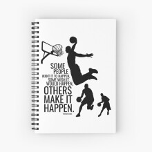 Spiral Notebook A5 with Michael Jordan Art - 120 Pages, Open Flat Spiral Binding, Unique Cover Design