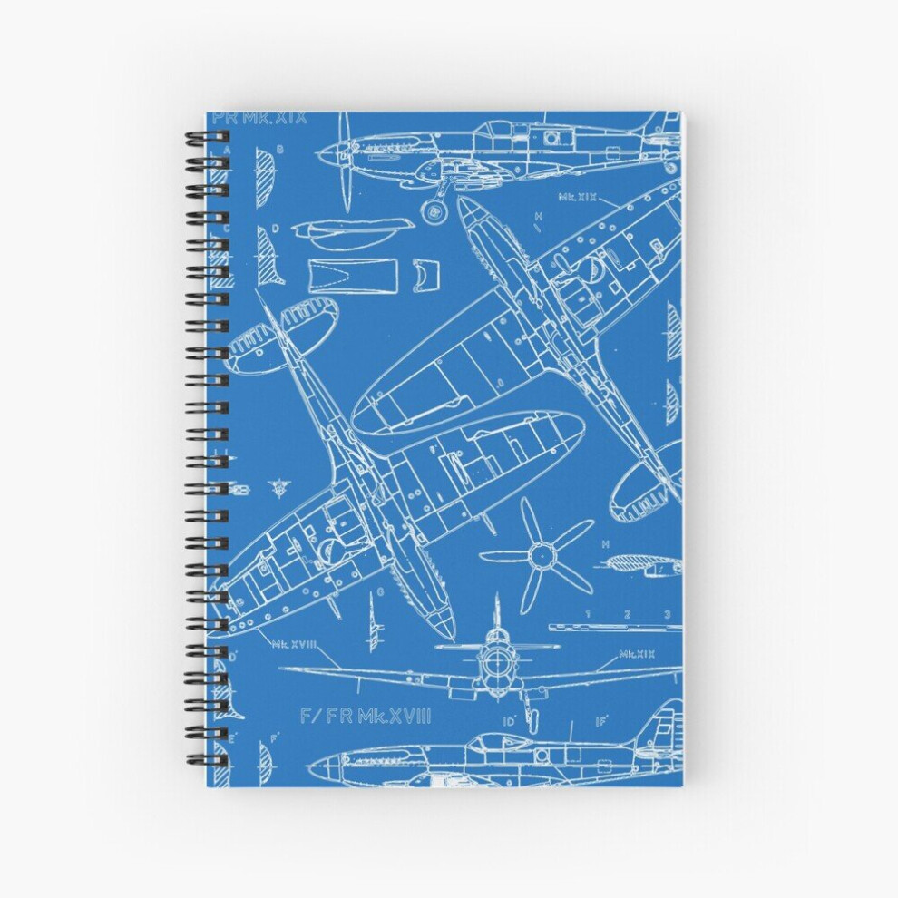 Spiral Notebook Spitfire Concept Blueprints A5 120 Pages-image-OPC-PBVTXBW-NEW