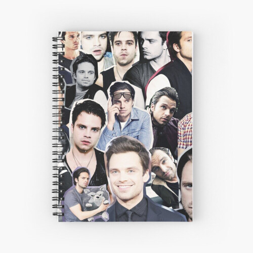 Spiral Notebook sebastian stan collage A5 120 Pages on OnBuy