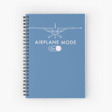 Spiral Notebook Funny Pilot's Gift Airplane Mode On A5 120 Pages
