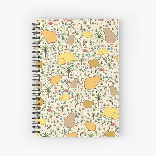 Spiral Notebook Capybaras in Gold A5 120 Pages on OnBuy