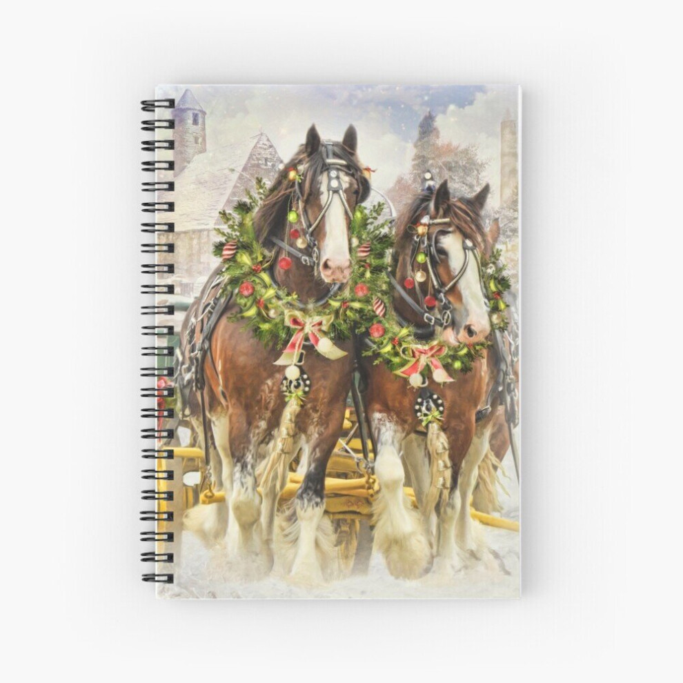 Spiral Notebook Christmas Clydesdales A5 120 Pages-image-OPC-PBVV2JN-NEW
