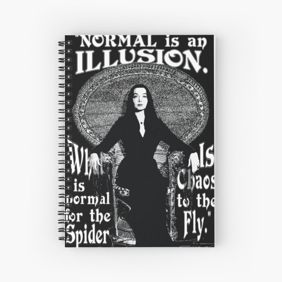 Spiral Notebook Morticia Addams-"Normal Is An Illusion..." A5 120 Pages-image-OPC-PBVV2PX-NEW