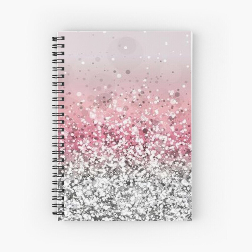 Spiral Notebook Pink Glitter Sparkle   A5 120 Pages