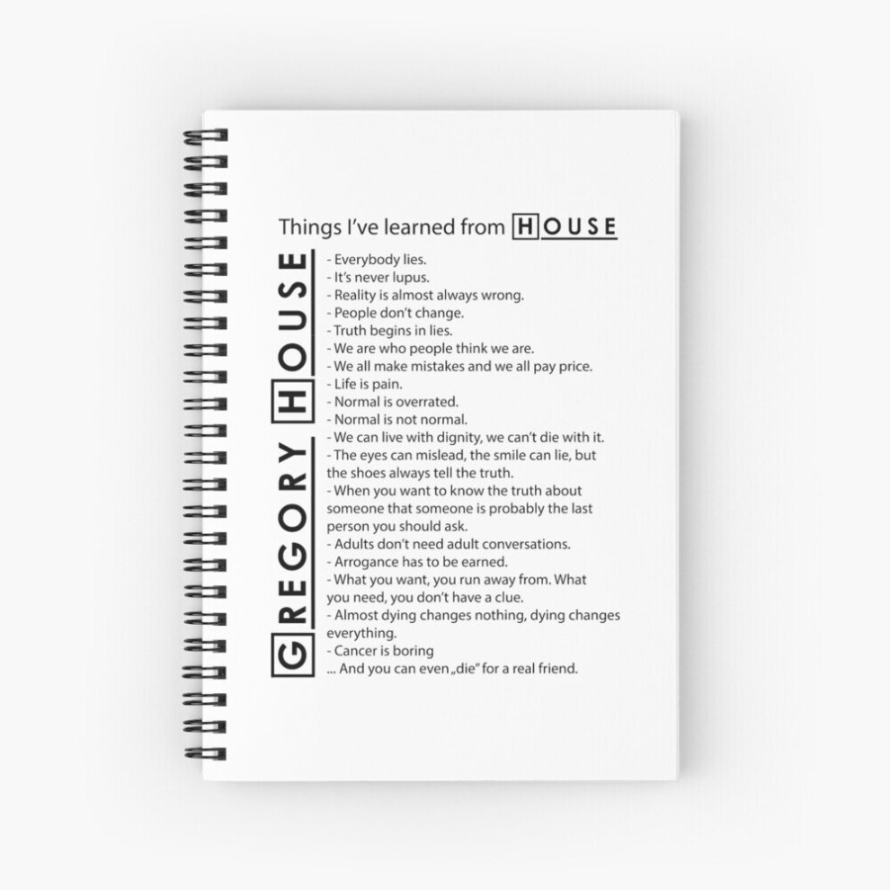 Spiral Notebook Gregory House M.D. Lesson A5 120 Pages-image-OPC-PBVTYJM-NEW