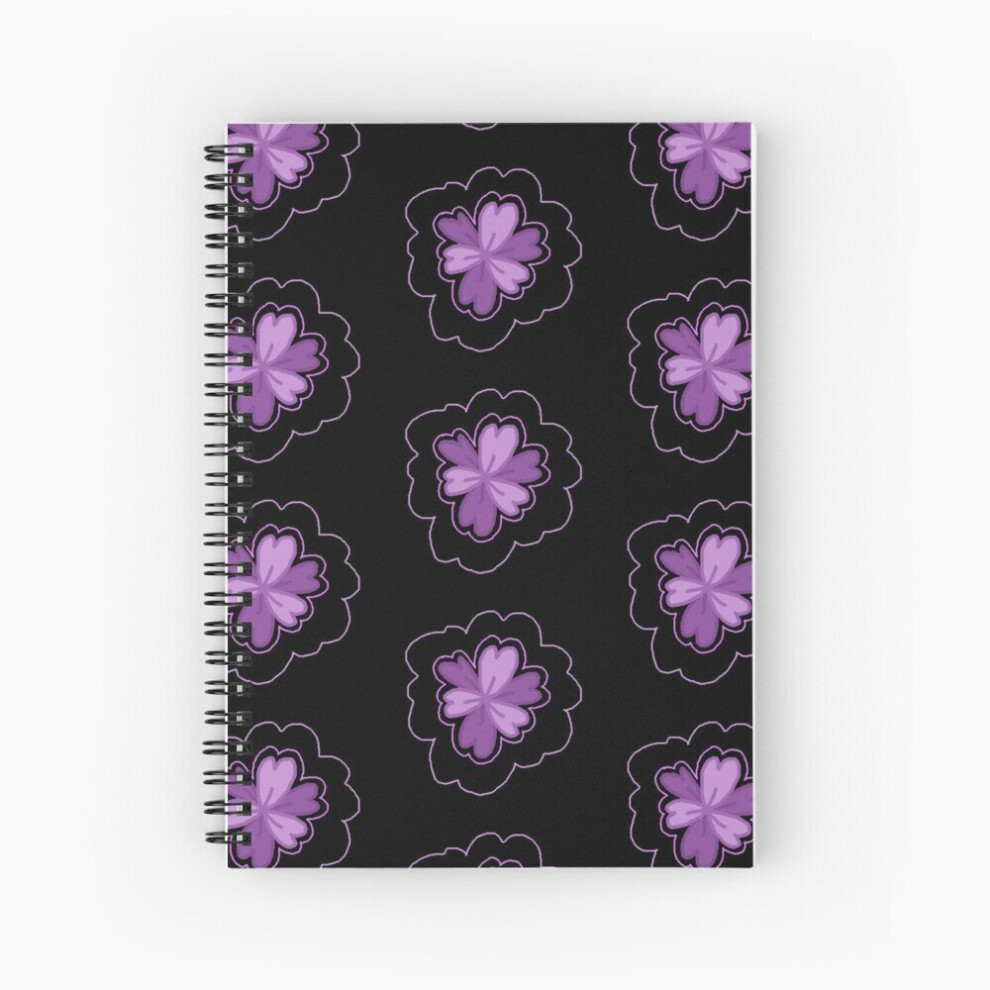 Spiral Notebook Purple flowers A5 120 Pages-image-OPC-PBVV5X2-NEW