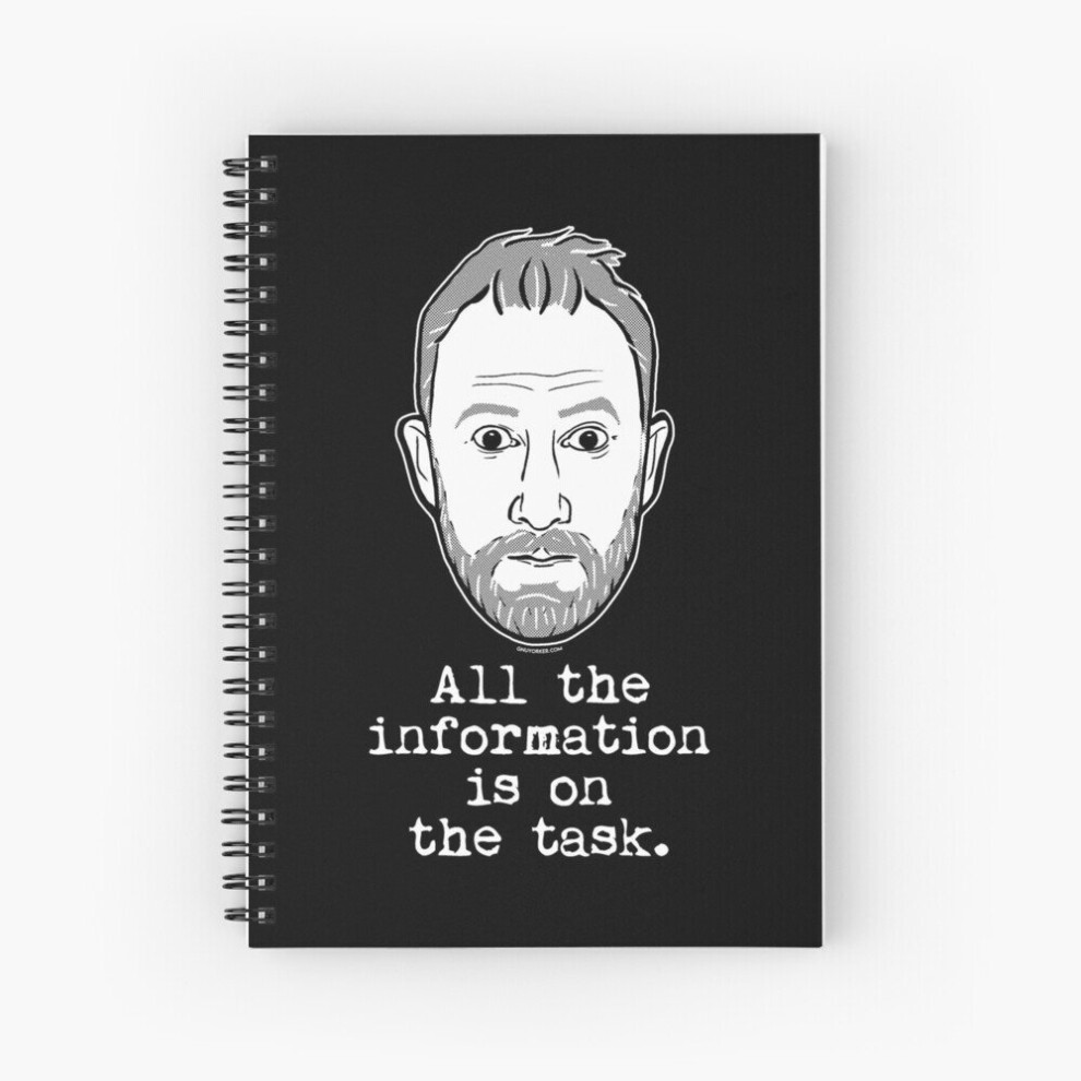 Famgem Spiral Notebook Taskmaster - "All The Information Is On The Task" - Alex Horne A5 120 Pages