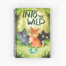 Spiral Notebook Into the Wild - Warrior cats fanart with Firepaw Graypaw and Ravenpaw A5 120 Pages