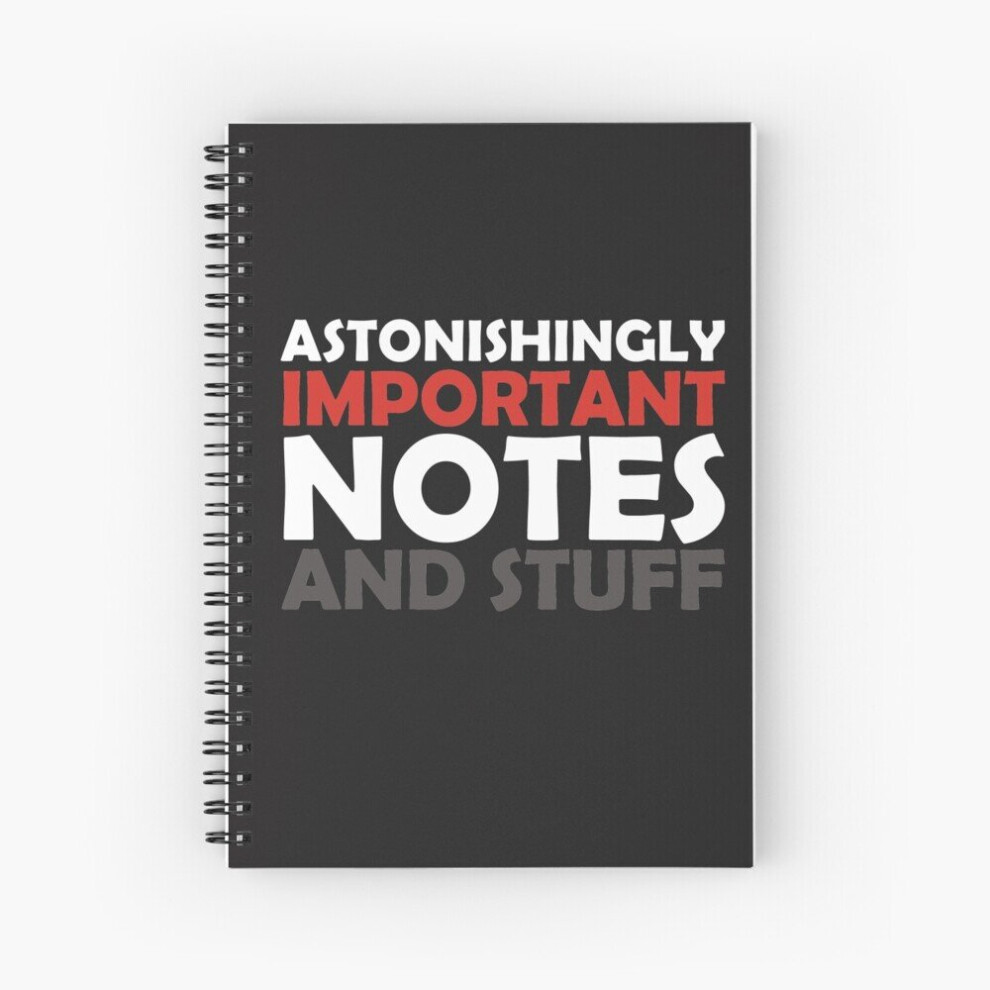Spiral Notebook Astonishingly Important Notes and Stuff A5 120 Pages-image-OPC-PBVTZVG-NEW