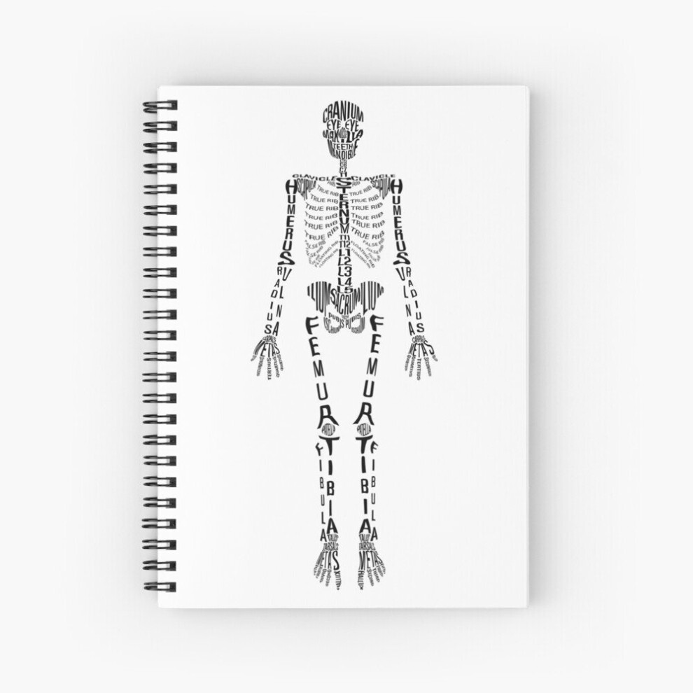 Spiral Notebook Typographical Skeleton A5 120 Pages-image-OPC-PBVV7DJ-NEW