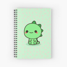 Spiral Notebook Kawaii Dinosaur A5 120 Pages