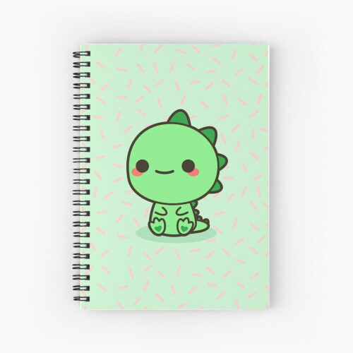 Spiral Notebook Kawaii Dinosaur A5 120 Pages