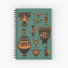 Spiral Notebook Ancient Greek Pottery A5 120 Pages