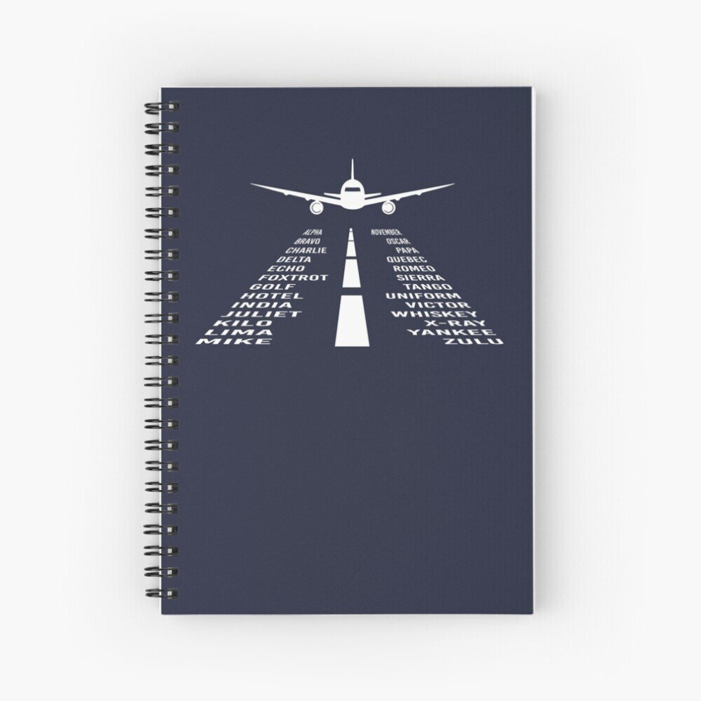 Famgem Spiral Notebook Airplane Phonetic Alphabet Pilot Gift A5 120 Pages