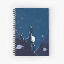 Spiral A5 Notebook - Jorgen from Hilda, 120 Pages, Ruled by Default (Blank on Request), Opens Flat, Unique Artist Covers
