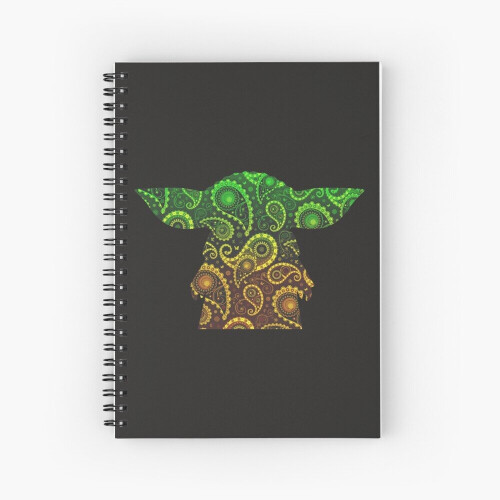 Spiral Notebook Teardrop Mandala Silhouette - Alien Forest - Dark ...