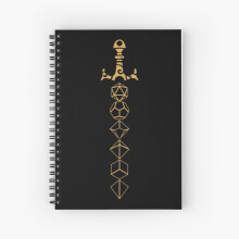 Spiral Notebook Dice Set Sword Tabletop RPG Gaming A5 120 Pages