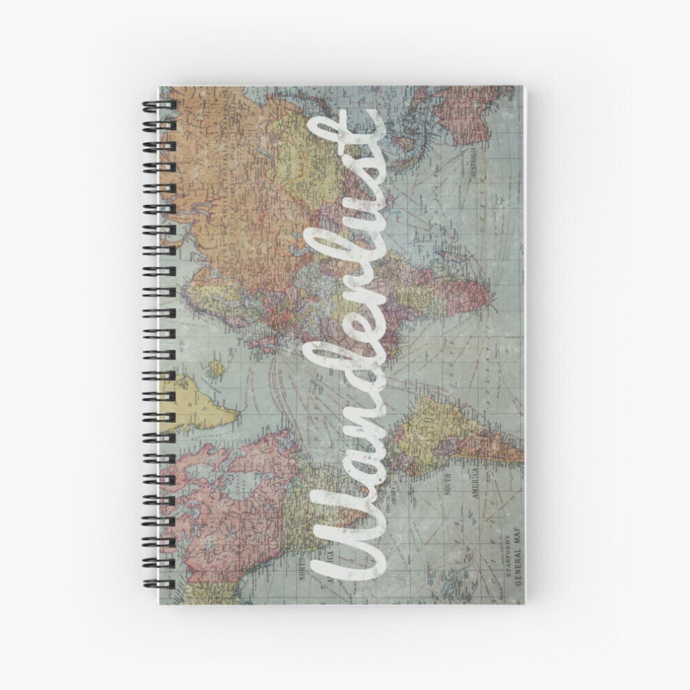 Spiral Notebook Wanderlust on Vintage World Map A5 120 Pages-image-OPC-PBVV9V6-NEW